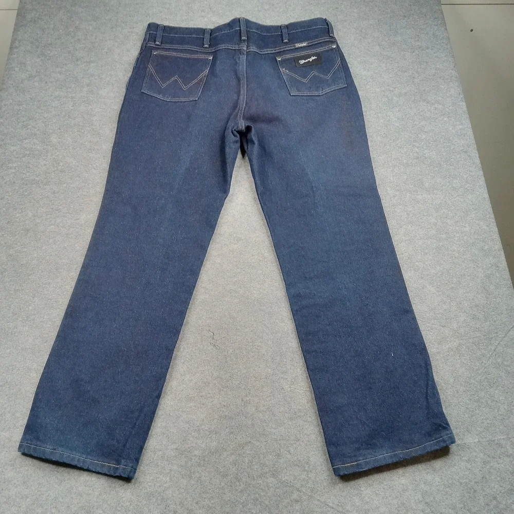 Wrangler Jeans Mens 33x30 Blue Dark Wash Denim‎ Straight Cotton Classic Vintage